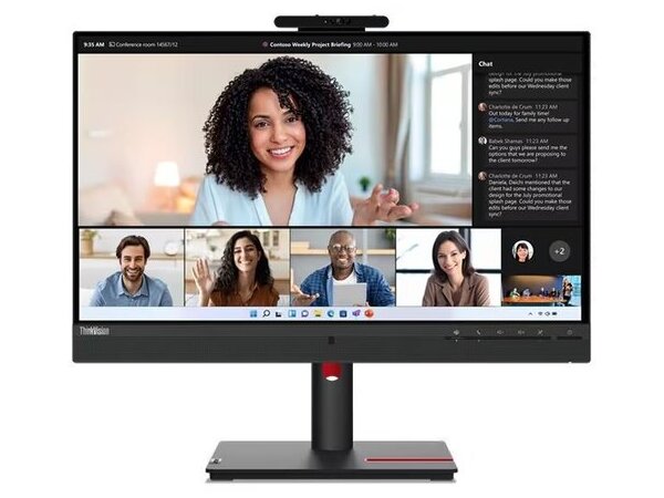 LENOVO Monitor ThinkVision T24mv-30 23.8'' FHD IPS, Slim Bezel, HDMi, Display Port, USB+USB-C, Ethernet, Height Adjustable, 3 Years Warranty.