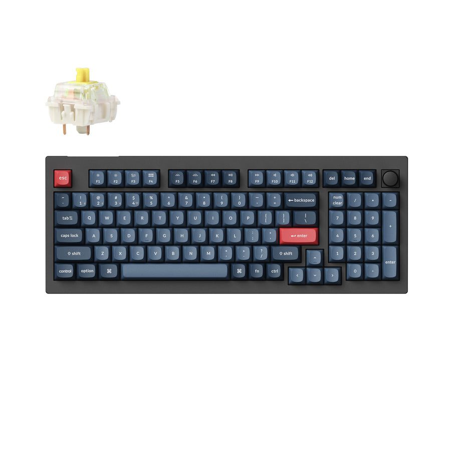 Keychron V5 Max QMK/VIA (V5M-D4) Wireless BT/2.4/Wired Custom Mechanical Keyboard Banana Sw. 96% US.