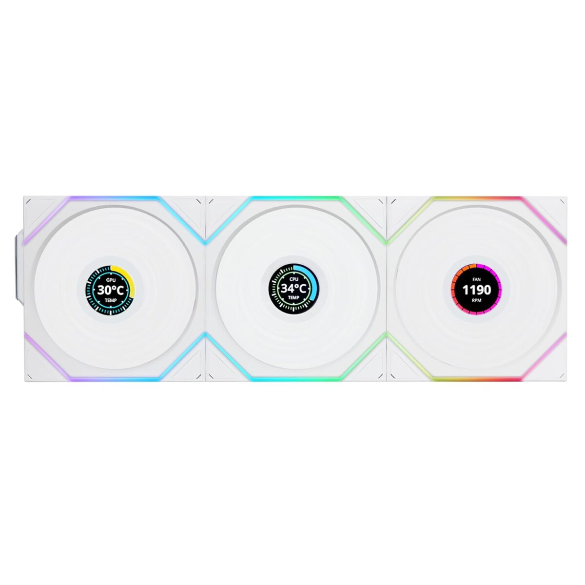 Lian Li UNI FAN TL-LCD Wireless Reverse 120 White (3pcs &amp; controller) Case Fan